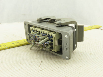 Harting Panel Mount Female 32 Conductor 2 Lever Cam Lock Plug End