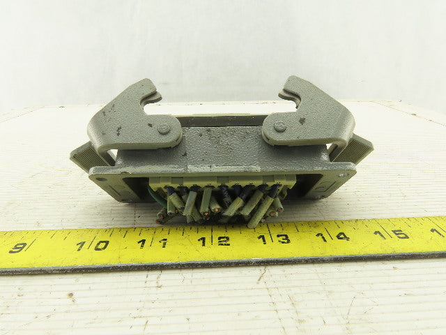 Harting Panel Mount Female 32 Conductor 2 Lever Cam Lock Plug End