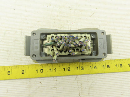 Harting Panel Mount Female 32 Conductor 2 Lever Cam Lock Plug End
