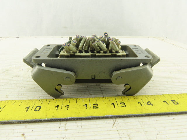 Harting Panel Mount Female 32 Conductor 2 Lever Cam Lock Plug End