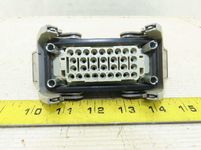 Harting Panel Mount Female 32 Conductor 2 Lever Cam Lock Plug End