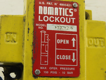 Numatics VT30N04Y 150PSI Pneumatic Lock Out Valve LOTO Slo-Start Function