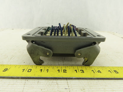 Harting 500V 13A 30 Total Female Pin Two Stack Cam Lock Panel Mount Connector