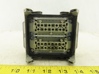 Harting 500V 13A 30 Total Female Pin Two Stack Cam Lock Panel Mount Connector