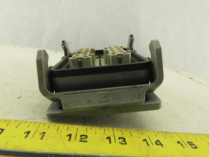 Harting 500V 13A 30 Total Female Pin Two Stack Cam Lock Panel Mount Connector