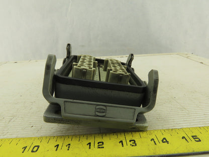 Harting 500V 13A 30 Total Female Pin Two Stack Cam Lock Panel Mount Connector