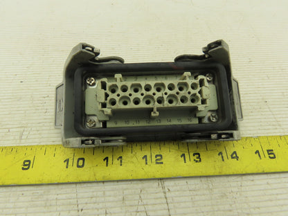 Harting 500V 15A 16 Conductor Female Panel Mount Cam Lock Connector