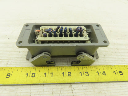 Harting 500V 15A 16 Conductor Female Panel Mount Cam Lock Connector