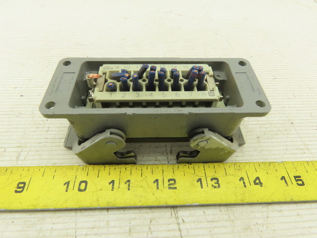 Harting 500V 15A 16 Conductor Female Panel Mount Cam Lock Connector
