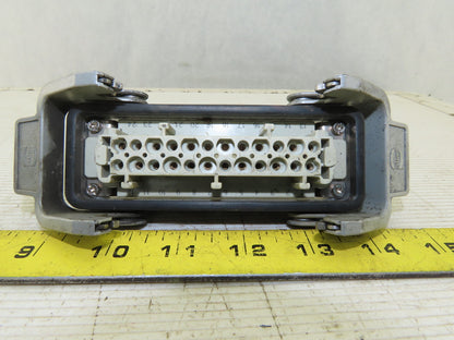 Harting 500V 15A 24 Conductor Female Panel Mount Cam Lock Connector