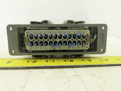 Harting 500V 15A 24 Conductor Female Panel Mount Cam Lock Connector