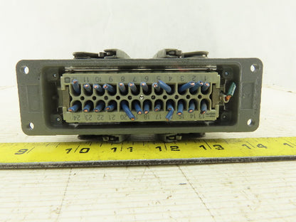 Harting 500V 15A 24 Conductor Female Panel Mount Cam Lock Connector