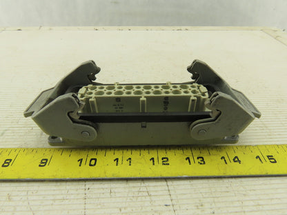 Harting 500V 15A 24 Conductor Female Panel Mount Cam Lock Connector