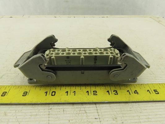 Harting 500V 15A 24 Conductor Female Panel Mount Cam Lock Connector