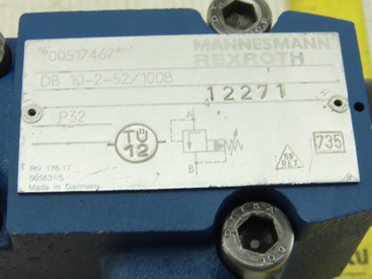 Rexroth DB10-2-52-100B Hydraulic Pressure Relief Valve Pilot Controlled