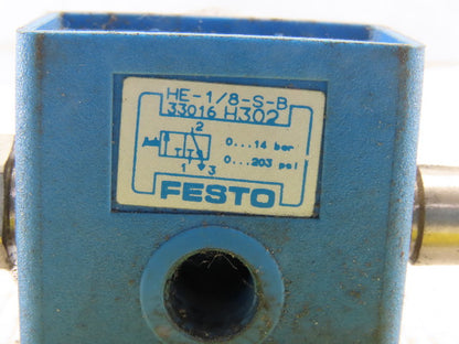 Festo HE-1/8-S-B Pneumatic On/Off Manual Valve  1/8"NPT