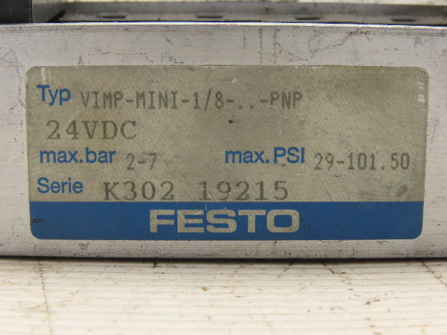 Festo VIMP-MINI-1/8 29-100 PSI 4 Port Tiger Valve Terminal 24VDC