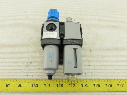Festo FRC-M1-N1/8 & LOE-M1-N1/8-P Pneumatic Filter Regulator Lubricator 1/8" NPT