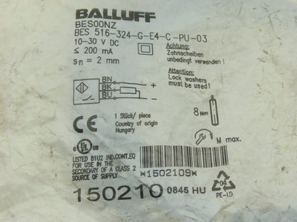 Sommer Automatic NJ8-E2-01 Balluff BES00NZ Inductive Proximity Switches 10-30VDC