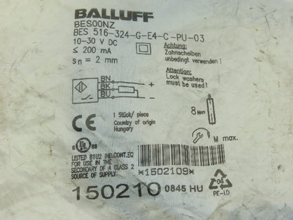 Sommer Automatic NJ8-E2-01 Balluff BES00NZ Inductive Proximity Switches 10-30VDC