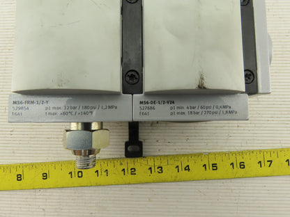 Festo MS6-DE-1/2-V24 On/Off Pneumatic Valve W/MS6-FRM-1/2-Y 1/2" NPT