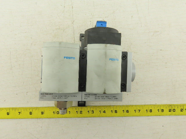 Festo MS6-DE-1/2-V24 On/Off Pneumatic Valve W/MS6-FRM-1/2-Y 1/2" NPT