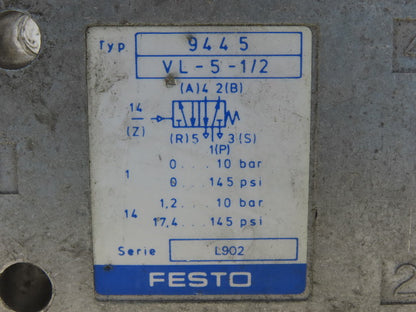Festo VL-5-1/2 Pneumatic Control Valve