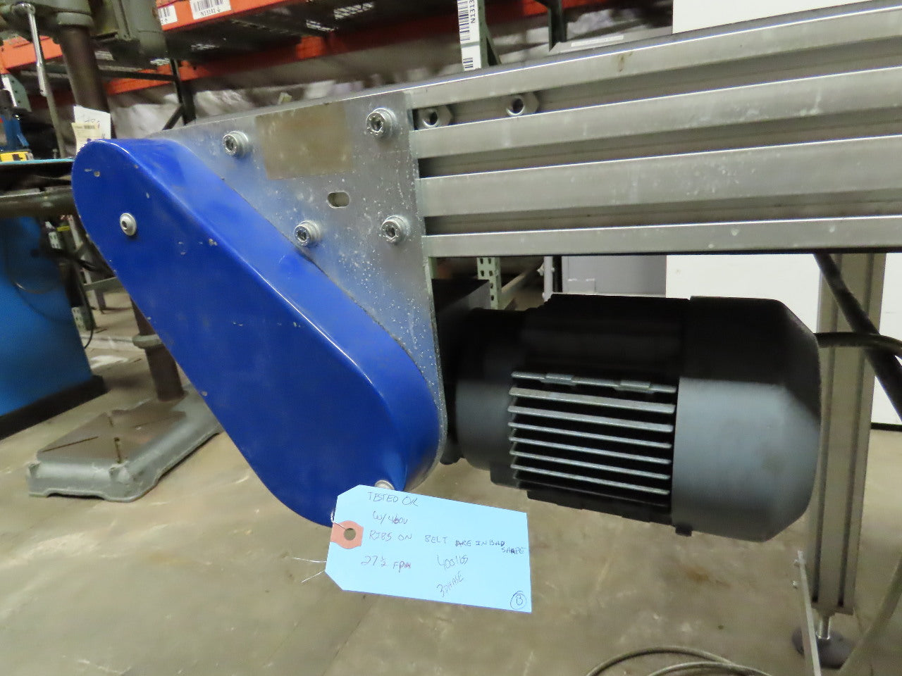 Broich 164" Slider Bed 27-1/2" Belt Conveyor 27-1/2FPM 460V 3Ph