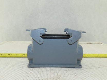 Harting 2E Surface Mount Housing One End Threaded Lever Lock 4-1/2" x 1-1/2"