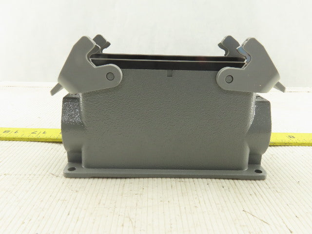 Harting 1E Surface Mount Housing Pass Thru Threaded Lever Lock 4-1/2" x 1-1/2"
