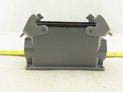 Harting 1E Surface Mount Housing Pass Thru Threaded Lever Lock 4-1/2" x 1-1/2"