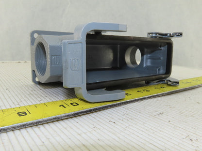 Harting 1E Surface Mount Housing Pass Thru Threaded Lever Lock 4-1/2" x 1-1/2"