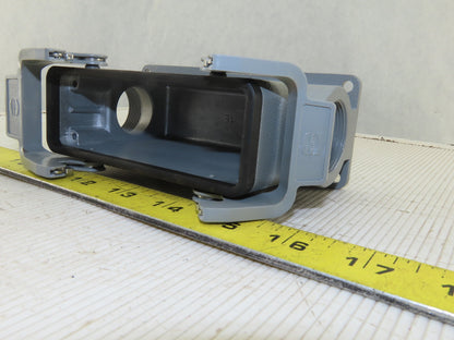 Harting 1E Surface Mount Housing Pass Thru Threaded Lever Lock 4-1/2" x 1-1/2"