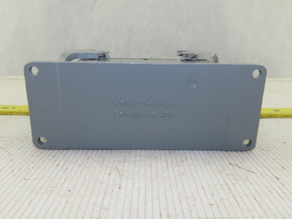 Harting 1E Surface Mount Housing Pass Thru Threaded Lever Lock 4-1/2" x 1-1/2"