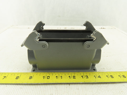 Harting 1E Surface Mount Housing Pass Thru Threaded Lever Lock 4-1/2" x 1-1/2"