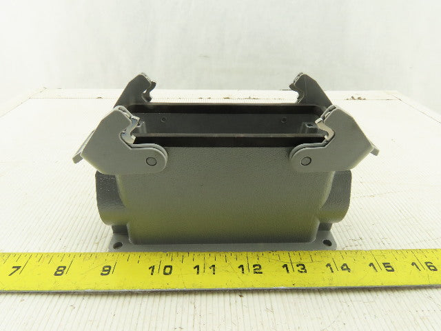 Harting 1E Surface Mount Housing Pass Thru Threaded Lever Lock 4-1/2" x 1-1/2"