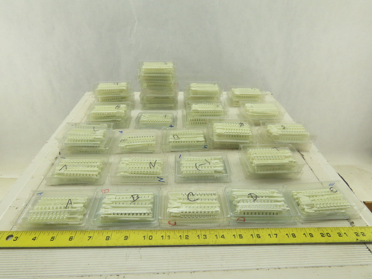 Wieland 04.841 Tear Off Wire Markers Huge Mixed Lot Numbers Letters 39 Boxes