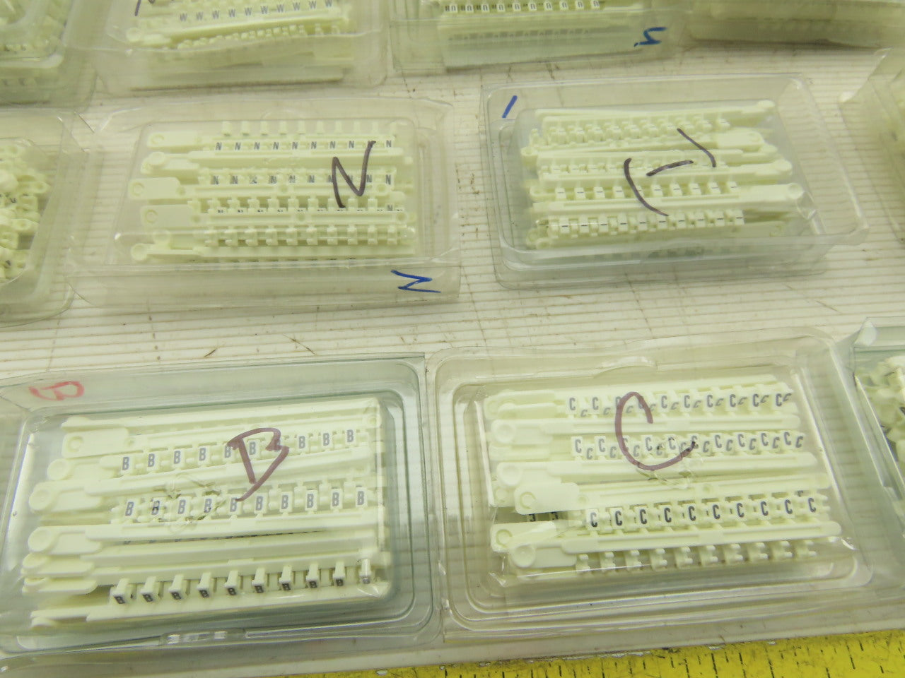 Wieland 04.841 Tear Off Wire Markers Huge Mixed Lot Numbers Letters 39 Boxes