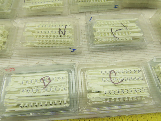 Wieland 04.841 Tear Off Wire Markers Huge Mixed Lot Numbers Letters 39 Boxes
