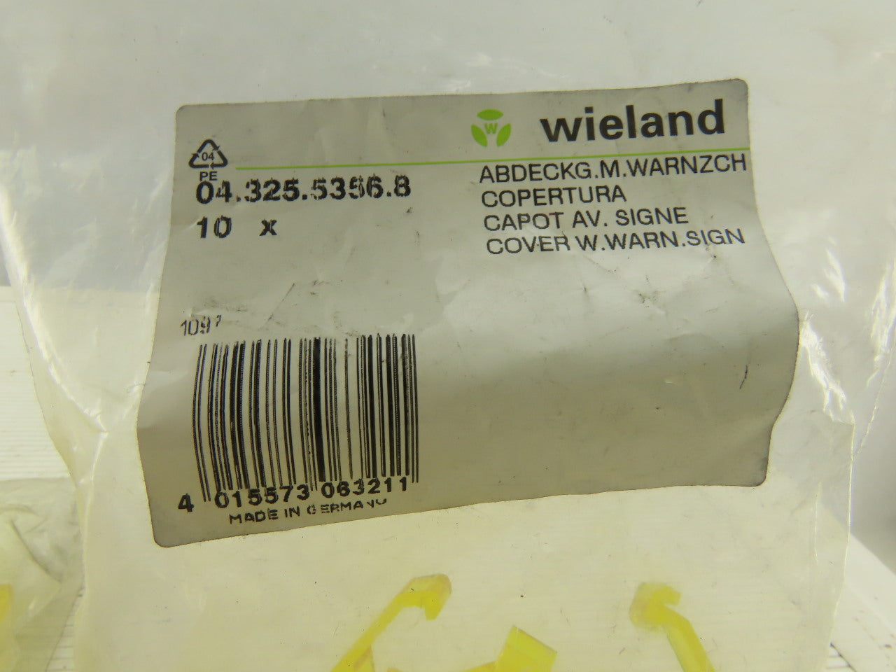 Wieland 04.325.5356.8 Terminal Block Safety Wire Covers typ WK 10 Lot Of 45
