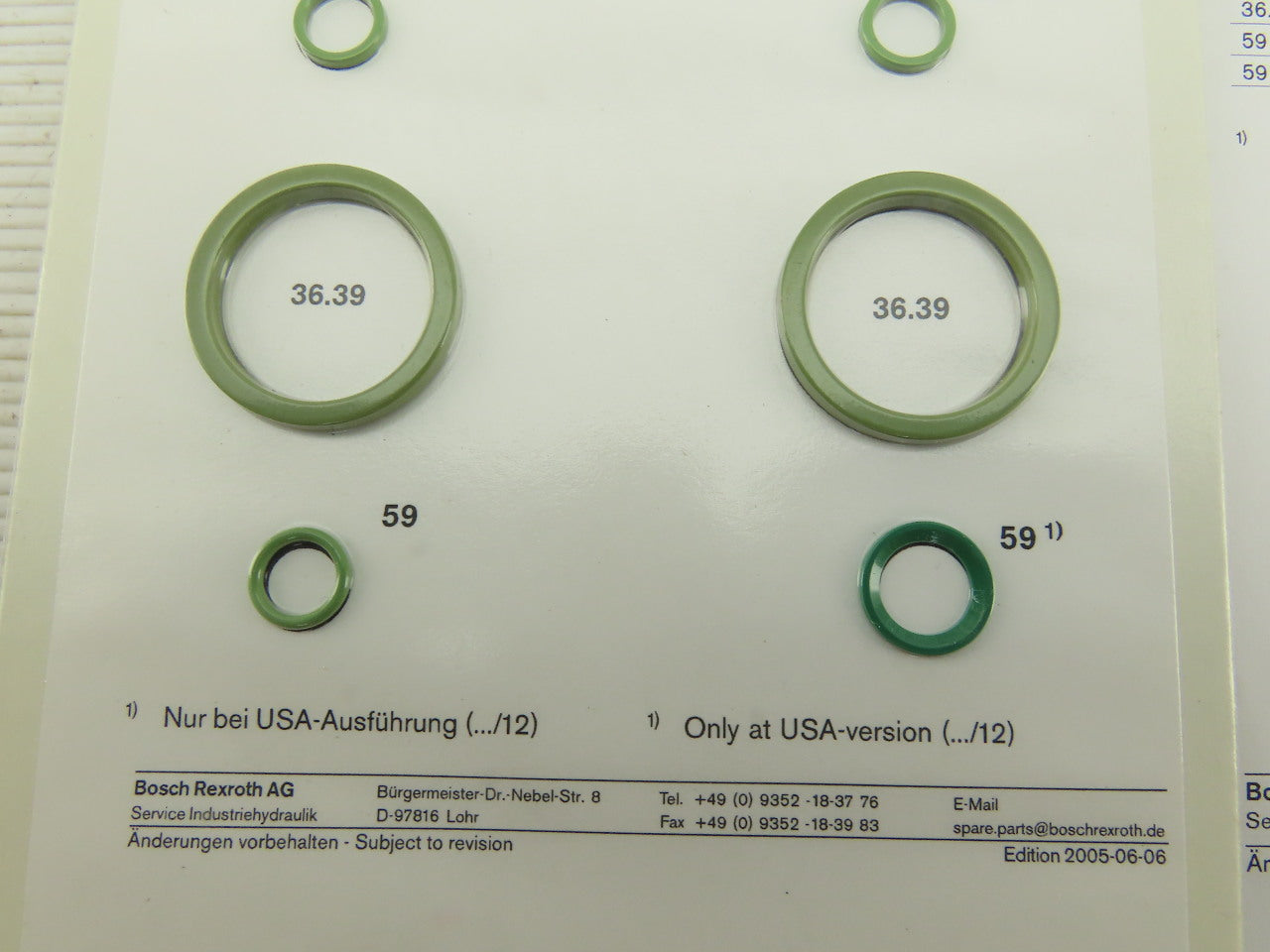 Rexroth R900722859 DA/DB/DR/DZ 20 -5X/V Seal Kit Main Housing