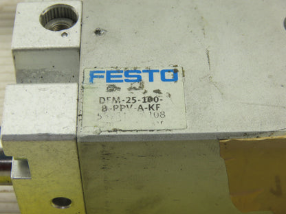 Festo DFM-25-100-8-PPV-A-KF Single End 4" Stroke Pneumatic Guided Drive Cylinder