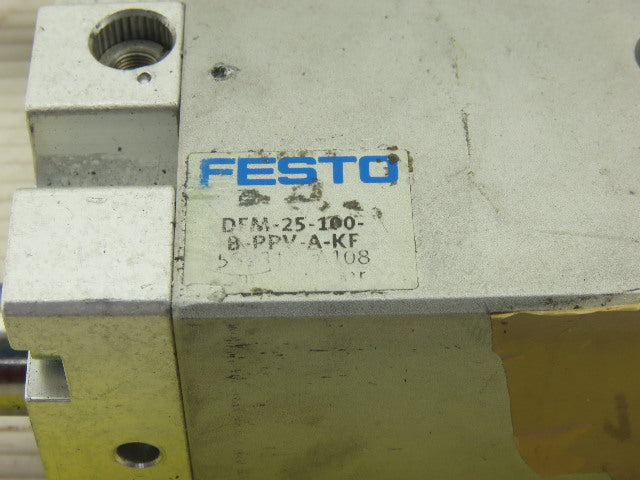 Festo DFM-25-100-8-PPV-A-KF Single End 4" Stroke Pneumatic Guided Drive Cylinder