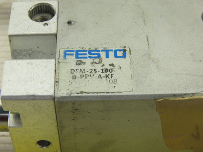 Festo DFM-25-100-8-PPV-A-KF Single End 4" Stroke Pneumatic Guided Drive Cylinder