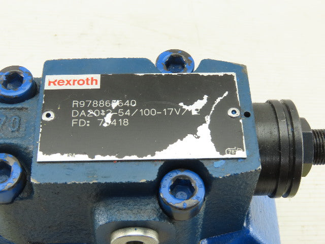 Rexroth R978865640 Accumulator Safety Unloading Valve W/ Adapter Plates