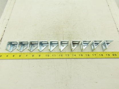 1-1/4" x 1-1/4" Zinc Finish Inside Corner Gusset Bracket Brace Lot Of 10