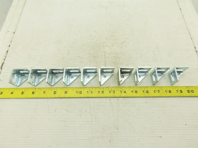 1-1/4" x 1-1/4" Zinc Finish Inside Corner Gusset Bracket Brace Lot Of 10