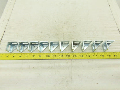 1-1/4" x 1-1/4" Zinc Finish Inside Corner Gusset Bracket Brace Lot Of 10