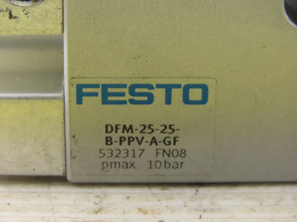 Festo 532317 DFM-25-25-B-PPV-A-GF Pneumatic Guide Cylinder 25mm Bore 25mm Stroke