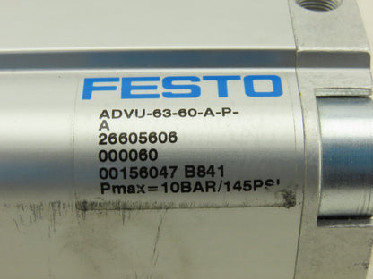 Festo ADVU-63-60-A-P-A Compact Pneumatic Air Cylinder 63mm Bore 60mm Stroke